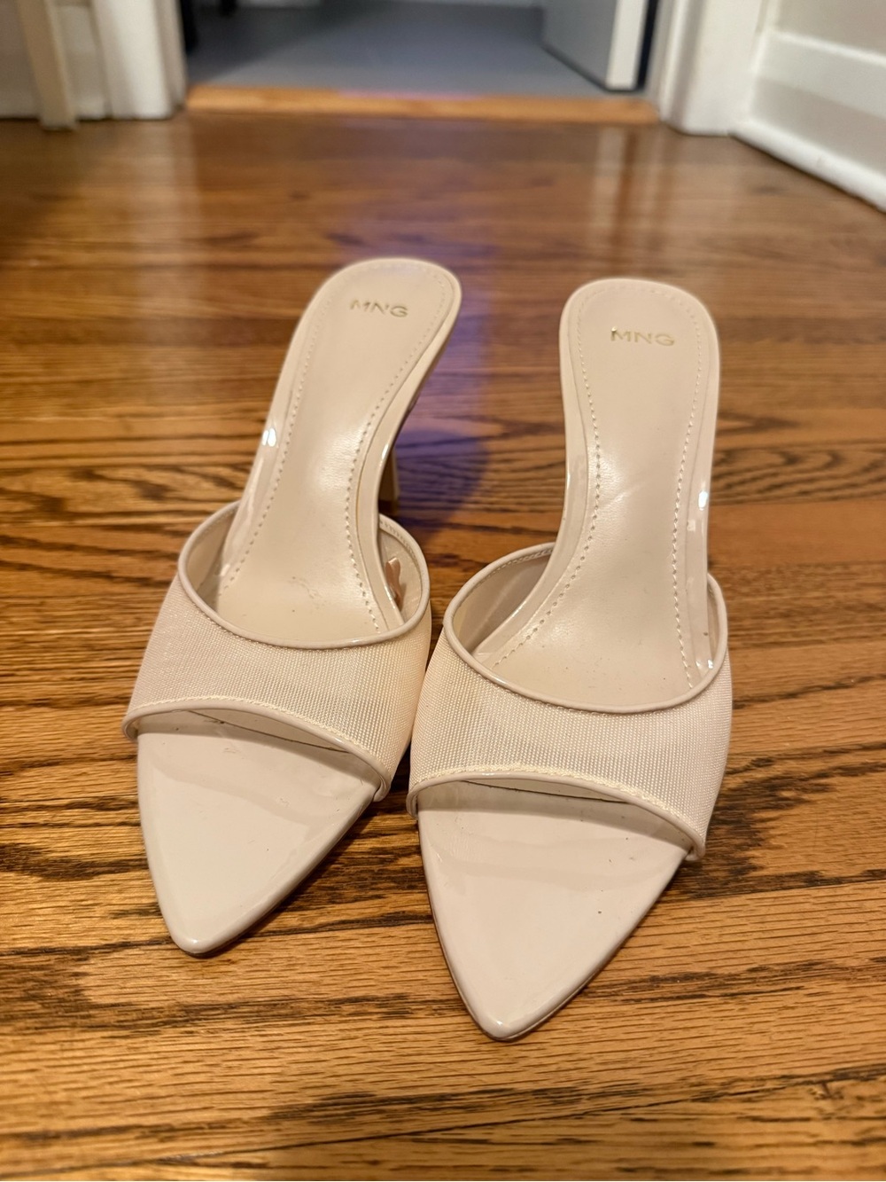 Mango Cream Pointed Open-Back Mules